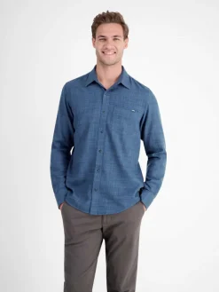 LERROS Hemden<Herren Langarmhemd blau uni
