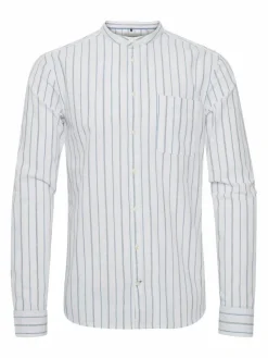 BLEND Hemden<Herren Langarmhemd weiß gemustert