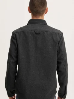 Solid Hemden<Herren Langarmhemd grau uni