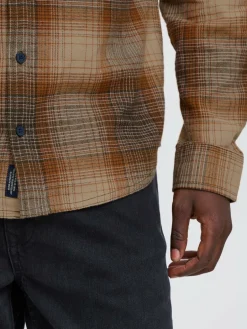 BLEND Hemden<Herren Langarmhemd braun gemustert