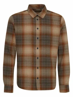 BLEND Hemden<Herren Langarmhemd braun gemustert