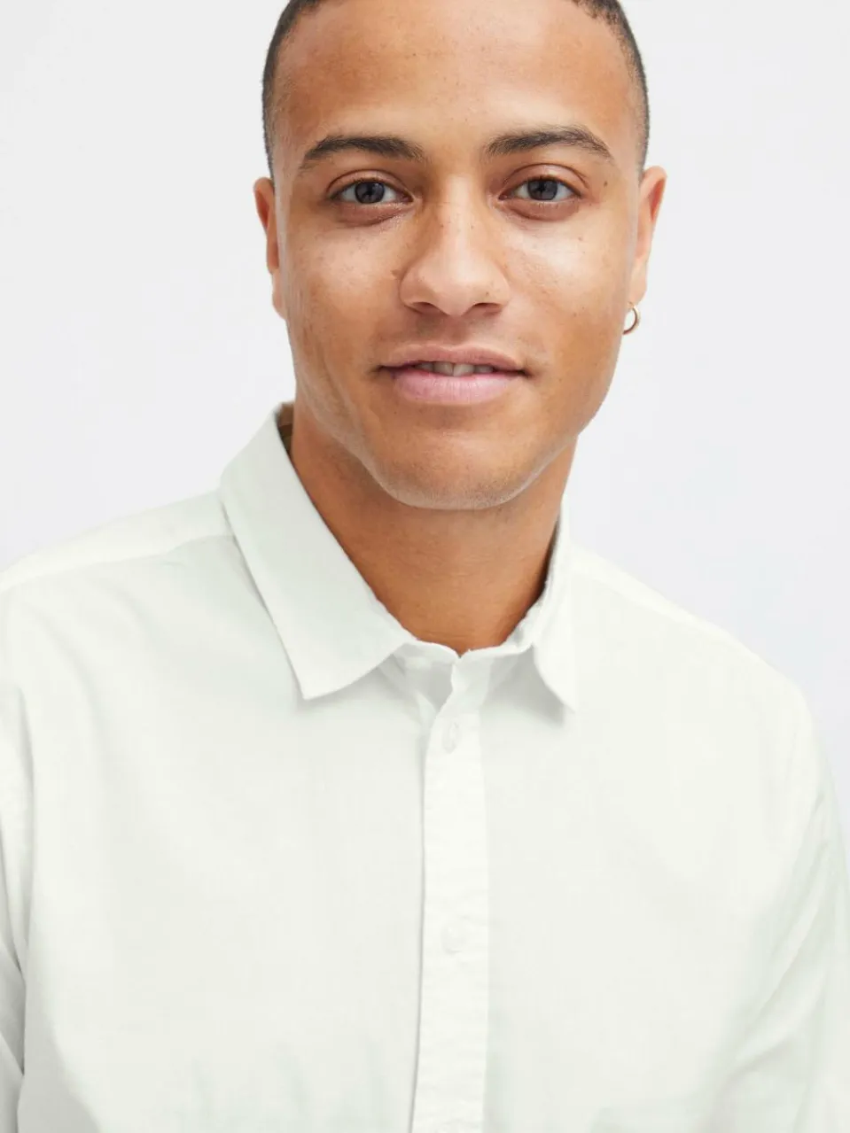 BLEND Hemden<Herren Langarmhemd weiß uni