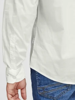 BLEND Hemden<Herren Langarmhemd weiß uni