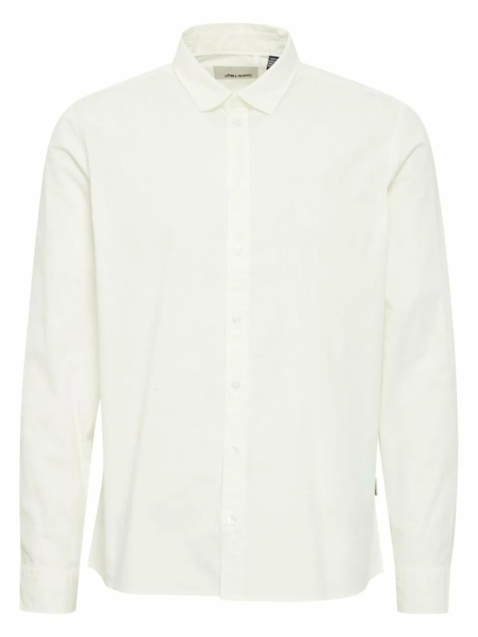 BLEND Hemden<Herren Langarmhemd weiß uni