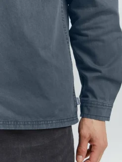 BLEND Hemden<Herren Langarmhemd blau uni