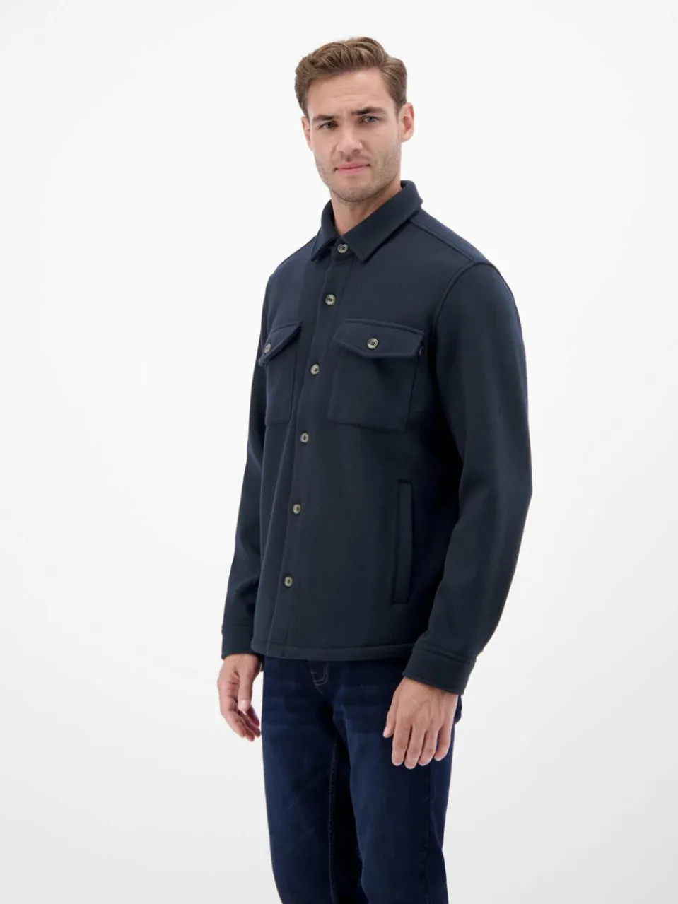 LERROS Hemden<Herren Langarmhemd marine uni