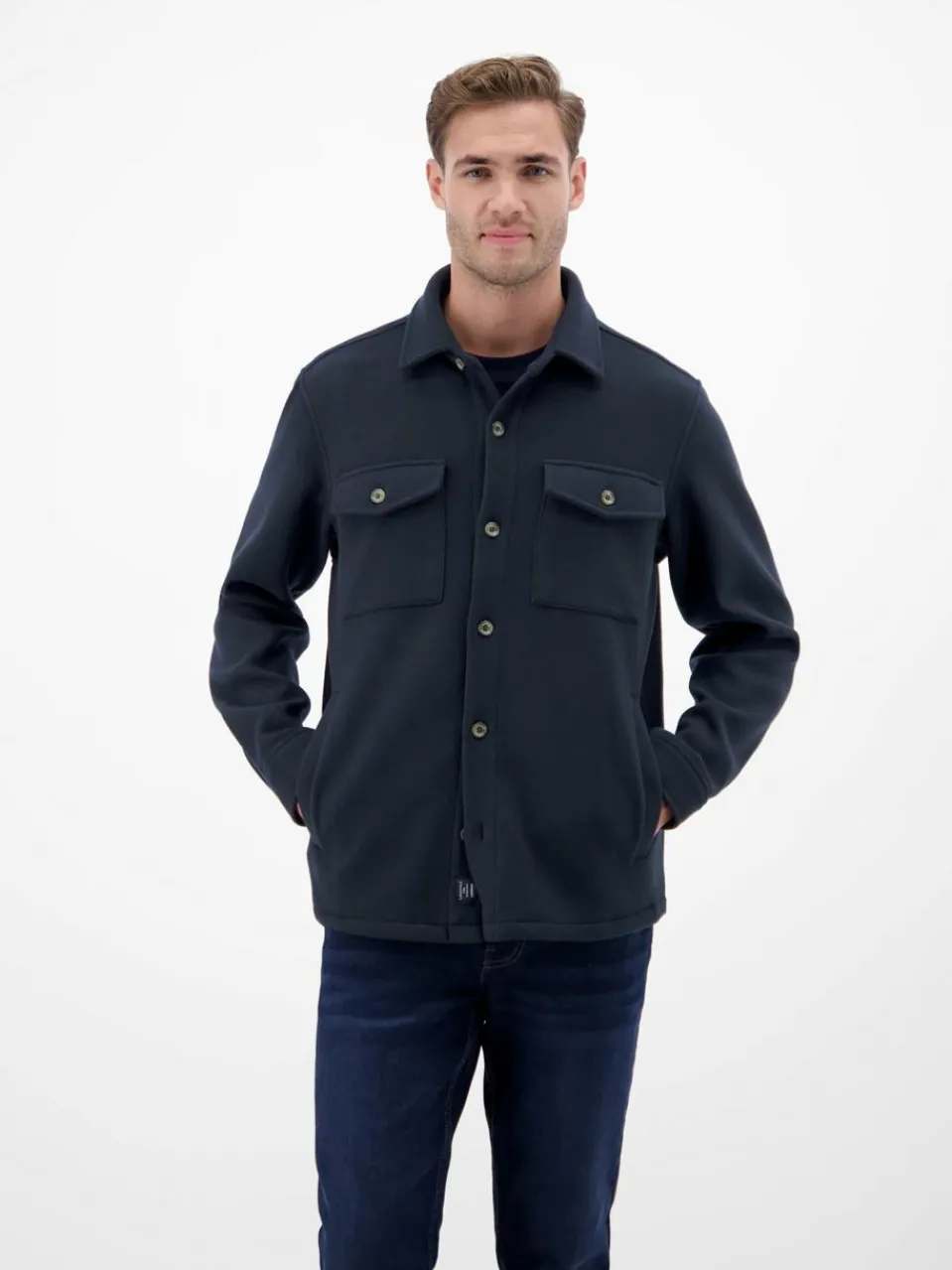 LERROS Hemden<Herren Langarmhemd marine uni