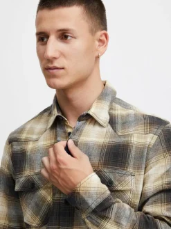 BLEND Hemden<Herren Langarmhemd mehrfarbig kariert