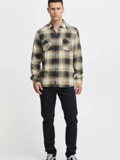 BLEND Hemden<Herren Langarmhemd mehrfarbig kariert