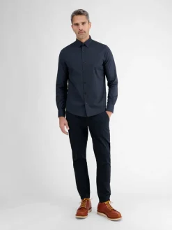 LERROS Hemden<Herren Langarmhemd marine uni
