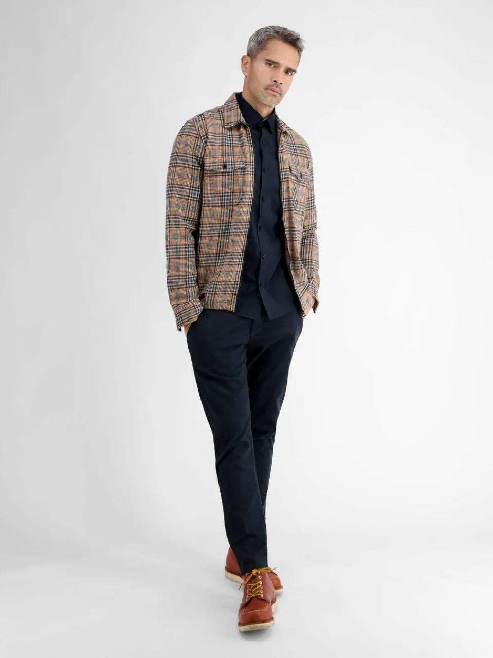 LERROS Hemden<Herren Langarmhemd marine uni