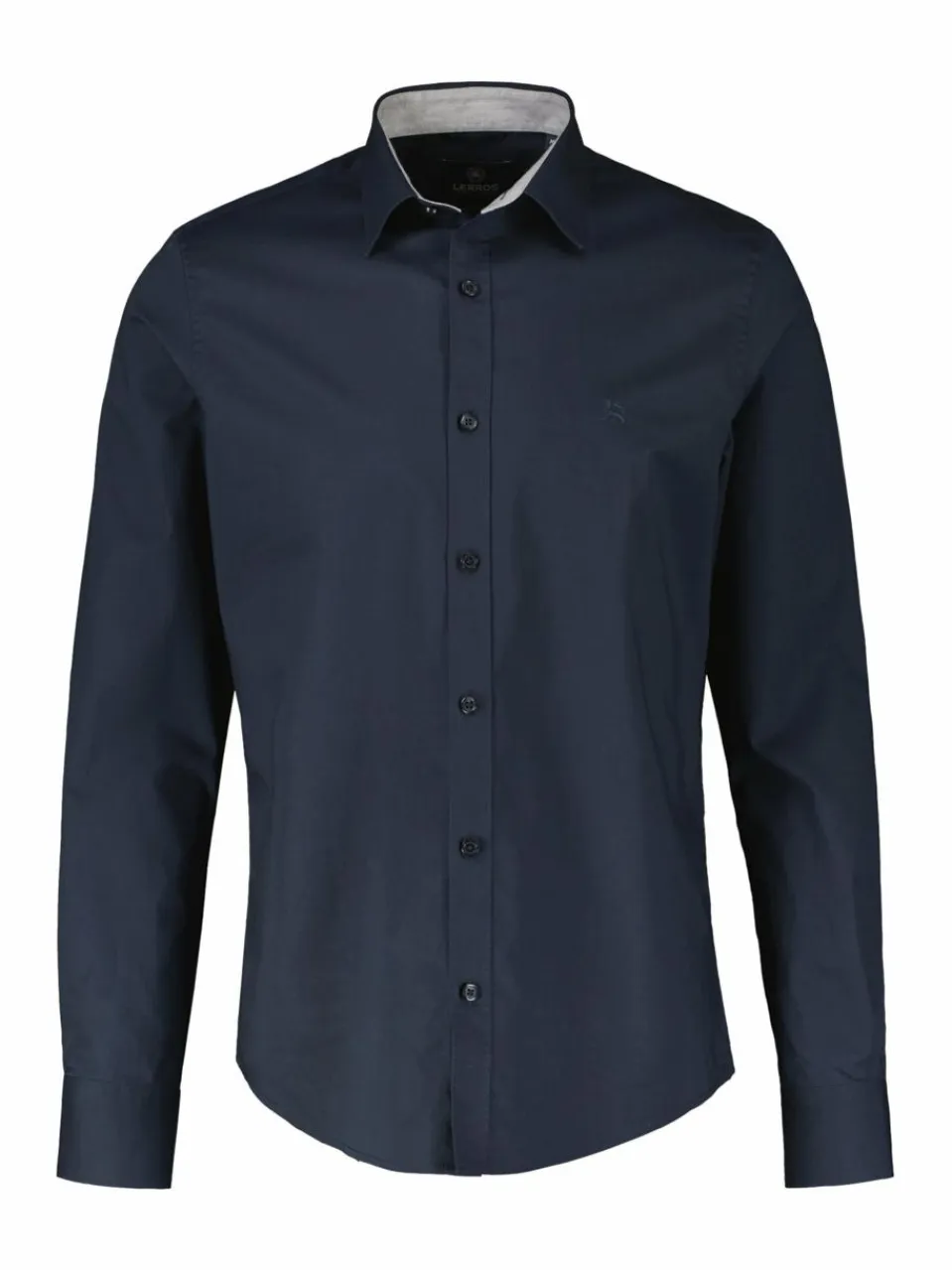 LERROS Hemden<Herren Langarmhemd marine uni