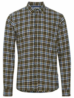 BLEND Hemden<Herren Langarmhemd grün kariert