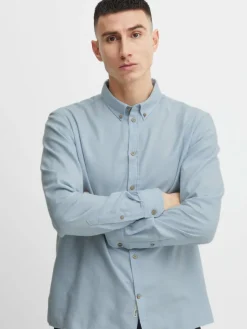 Herren Solid Hemden>Herren Langarmhemd