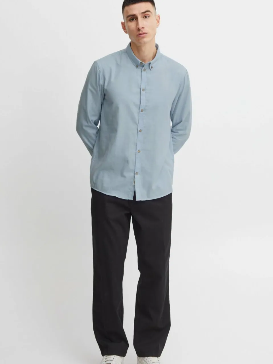 Herren Solid Hemden>Herren Langarmhemd