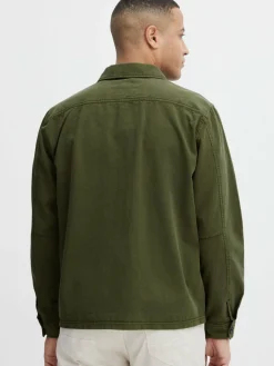 BLEND Hemden<Herren Langarmhemd grün uni