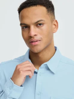 BLEND Hemden<Herren Langarmhemd - BHALO blau uni