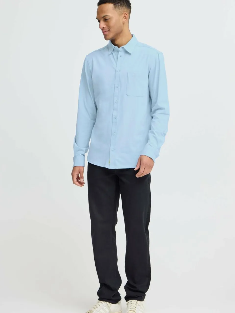 BLEND Hemden<Herren Langarmhemd - BHALO blau uni