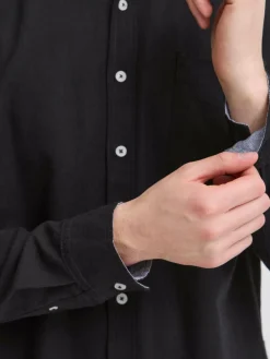 BLEND Hemden<Herren Langarmhemd - BHBOBBY schwarz uni