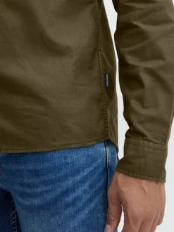 BLEND Hemden<Herren Langarmhemd - BHBugley grün uni