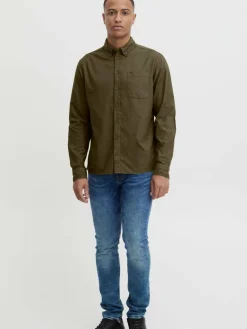 BLEND Hemden<Herren Langarmhemd - BHBugley grün uni