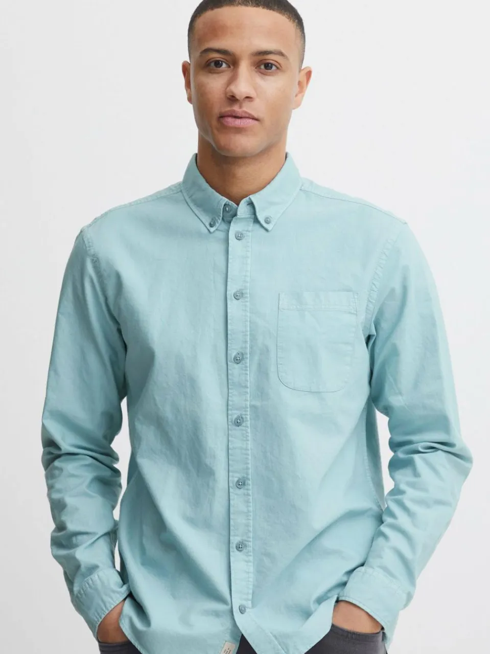 BLEND Hemden<Herren Langarmhemd - BHBugley blau uni