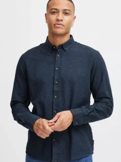BLEND Hemden<Herren Langarmhemd - BHBurley blau uni
