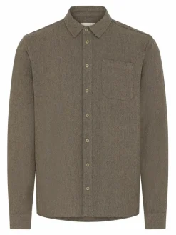 BLEND Hemden<Herren Langarmhemd - BHDEREK beige meliert