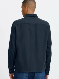 BLEND Hemden<Herren Langarmhemd - BHOvershirt blau gemustert