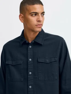 BLEND Hemden<Herren Langarmhemd - BHOvershirt blau gemustert