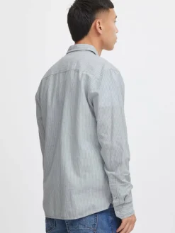 BLEND Hemden<Herren Langarmhemd - BHSHIRT grau gestreift