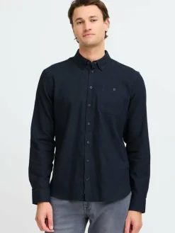 BLEND Hemden<Herren Langarmhemd - BHShirt schwarz uni