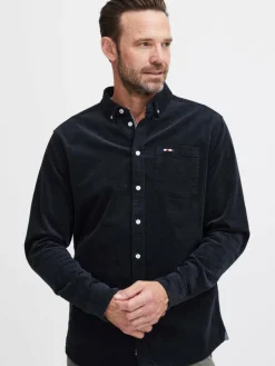 FQ1924 Hemden<Herren Langarmhemd - FQSteven blau uni