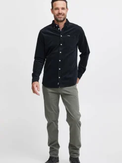 FQ1924 Hemden<Herren Langarmhemd - FQSteven blau uni