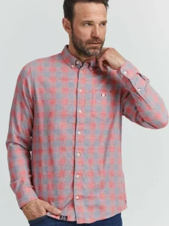 FQ1924 Hemden<Herren Langarmhemd - FQYunus rot kariert