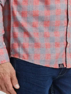 FQ1924 Hemden<Herren Langarmhemd - FQYunus rot kariert