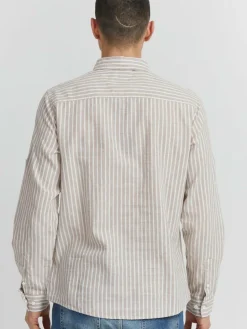 Indicode Hemden<Herren Langarmhemd - IDHanko beige gestreift