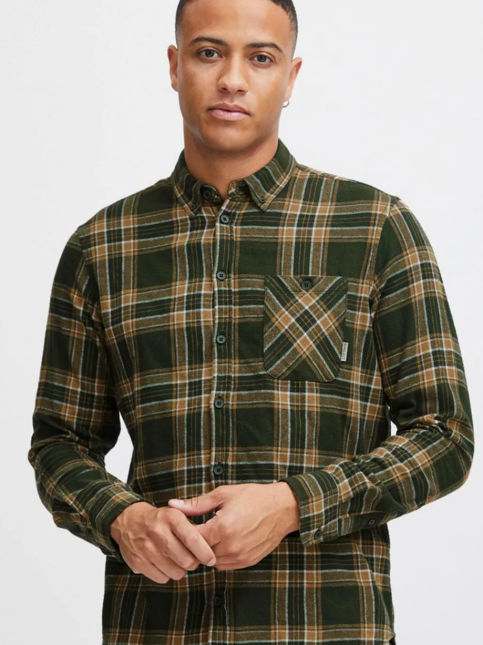 11 Project Hemden<Herren Langarmhemd - PRHans grün kariert