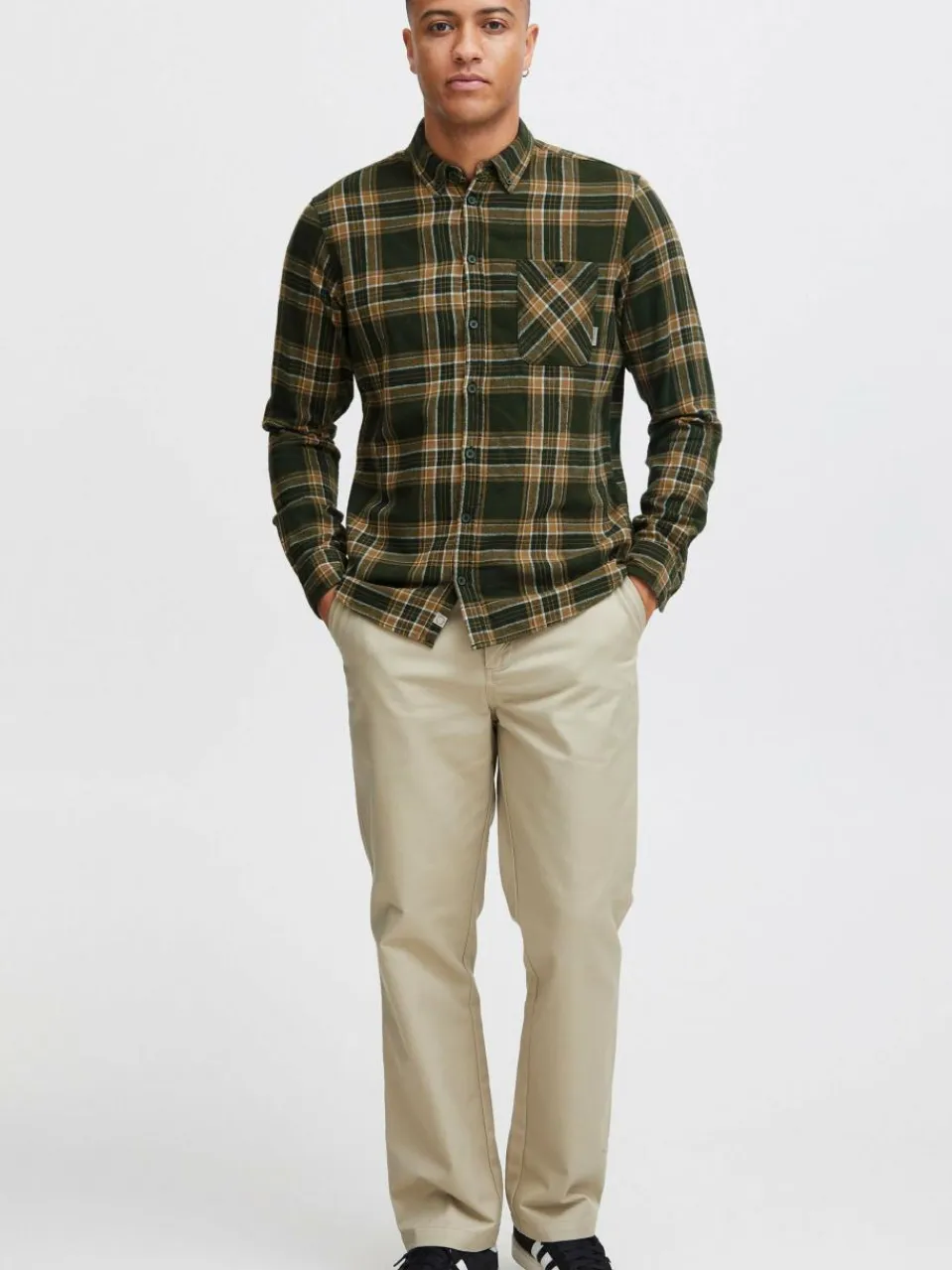 11 Project Hemden<Herren Langarmhemd - PRHans grün kariert