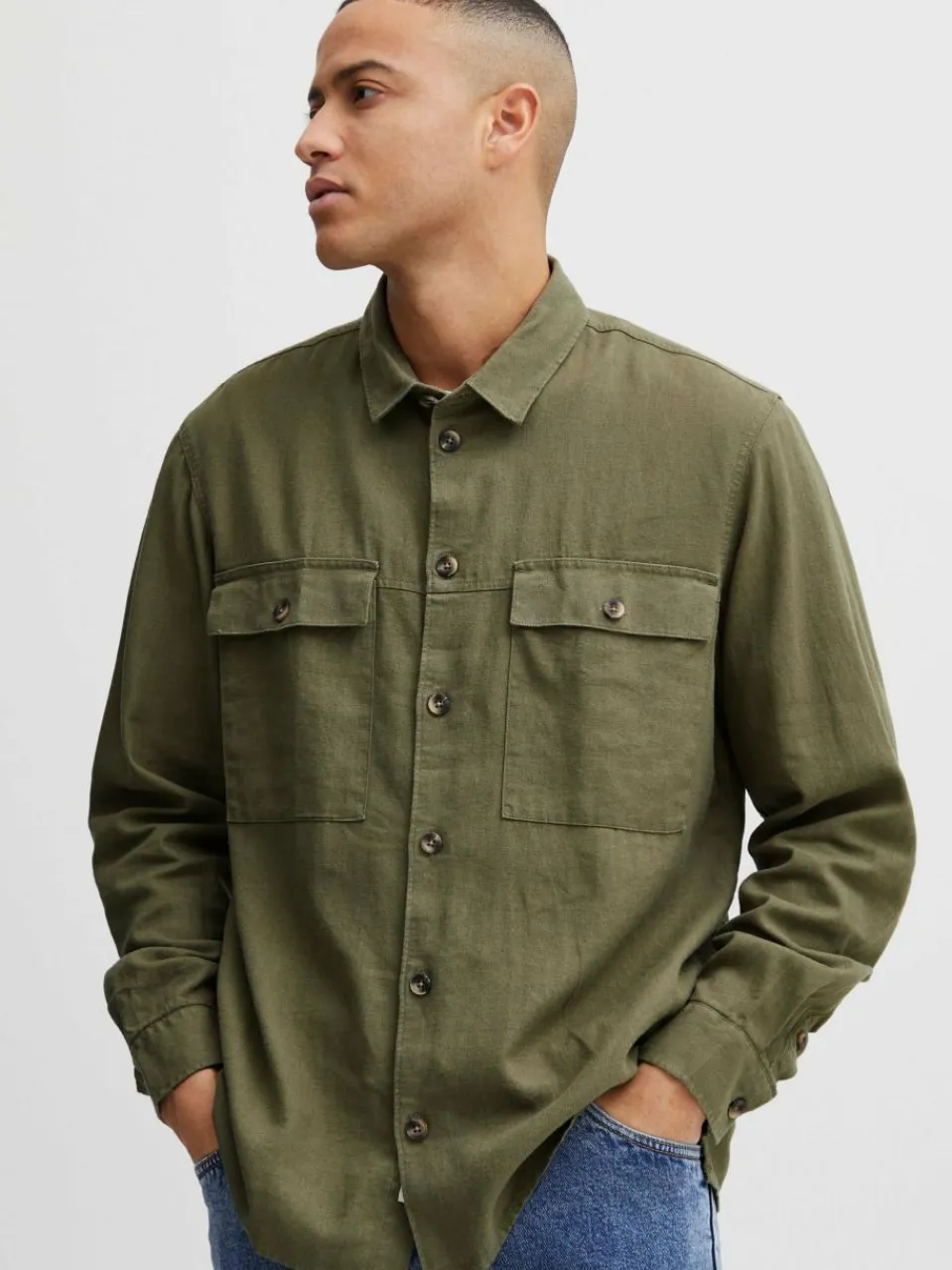 Herren Solid Hemden>Herren Langarmhemd - SDAllan