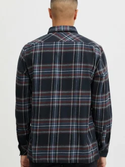 Solid Hemden<Herren Langarmhemd - SDDanar marine kariert