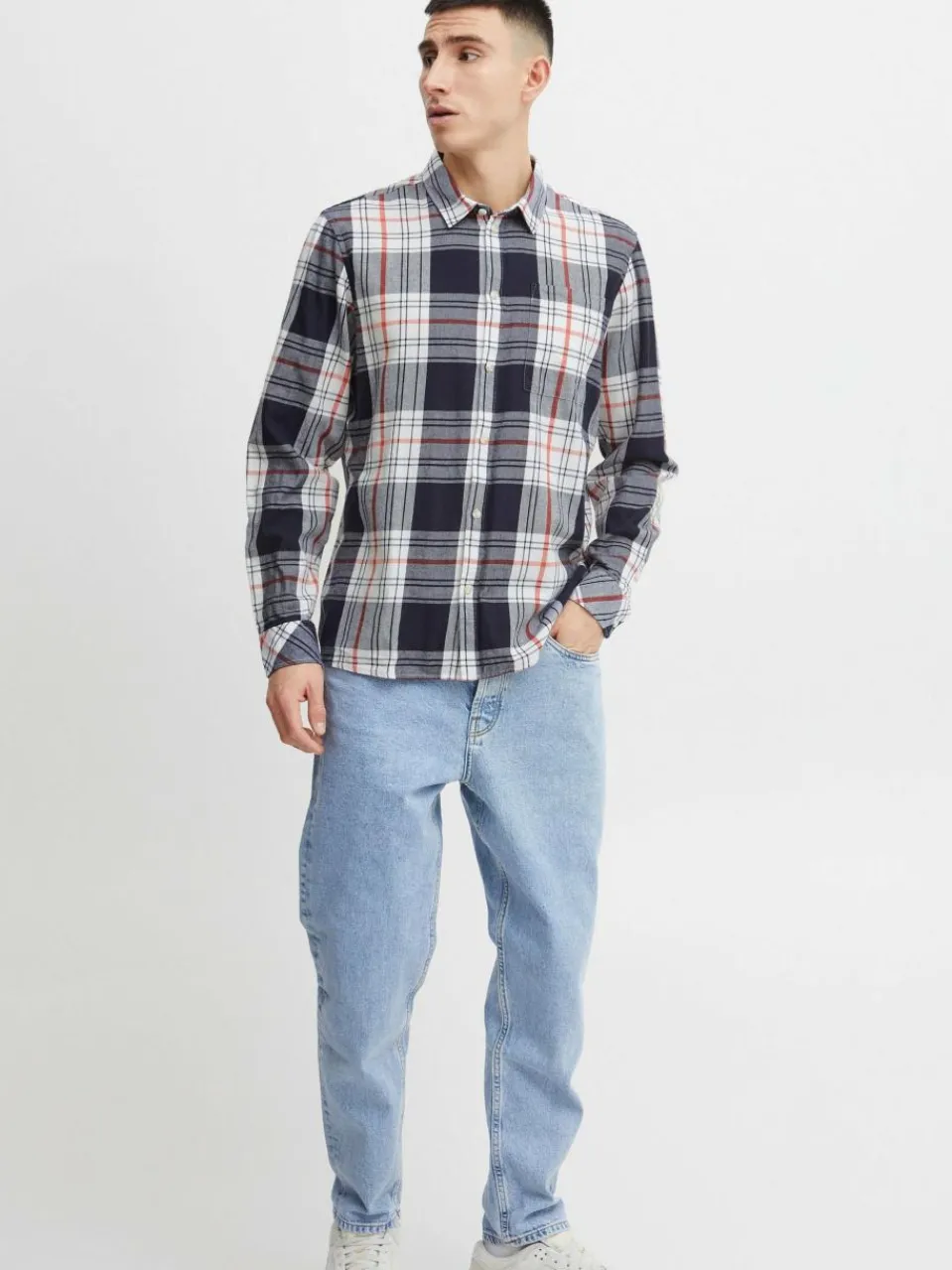 Solid Hemden<Herren Langarmhemd - SDEsdras blau kariert