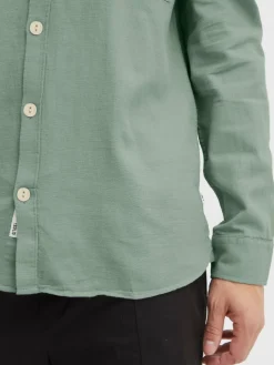 Solid Hemden<Herren Langarmhemd - SDFennec grün uni