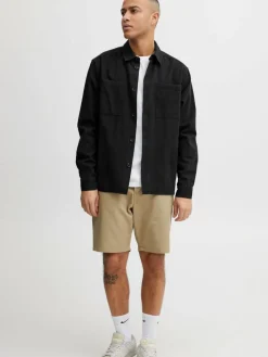 Solid Hemden<Herren Langarmhemd - SDFidel schwarz uni