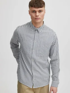 Solid Hemden<Herren Langarmhemd - SDGamal blau gemustert