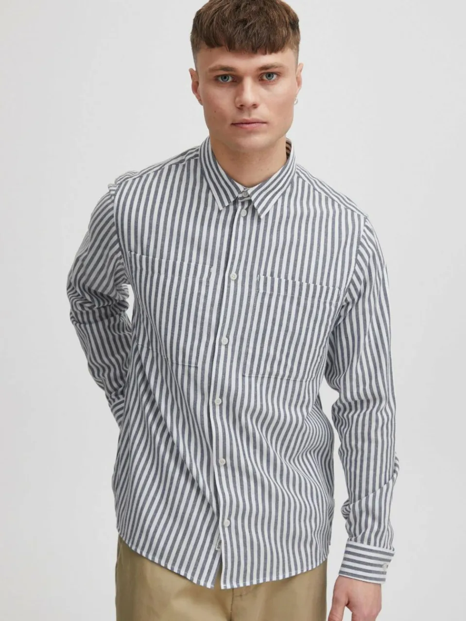 Solid Hemden<Herren Langarmhemd - SDGamal blau gemustert