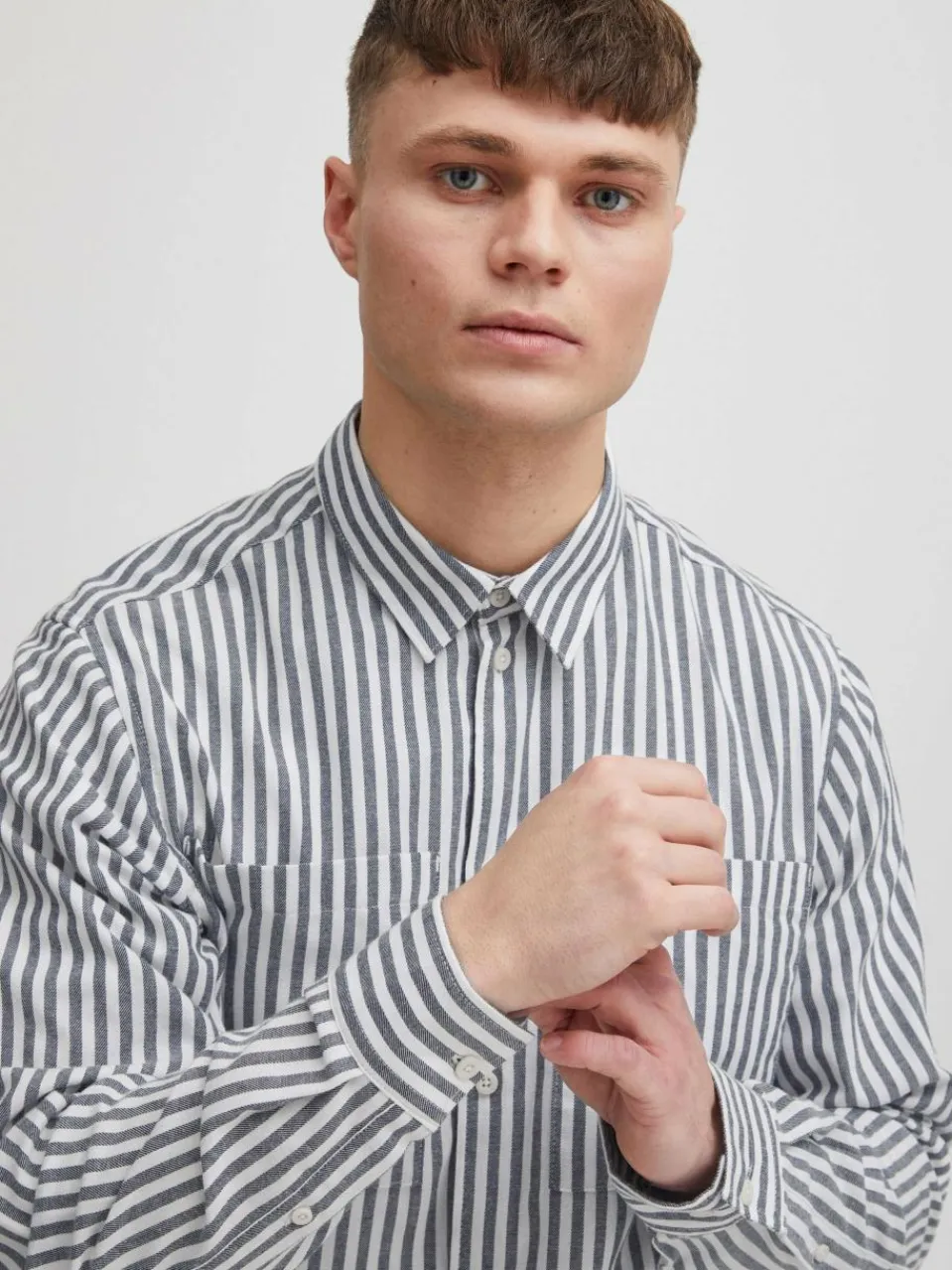 Solid Hemden<Herren Langarmhemd - SDGamal blau gemustert