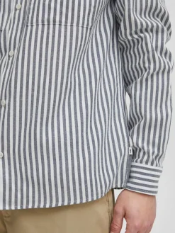 Solid Hemden<Herren Langarmhemd - SDGamal blau gemustert