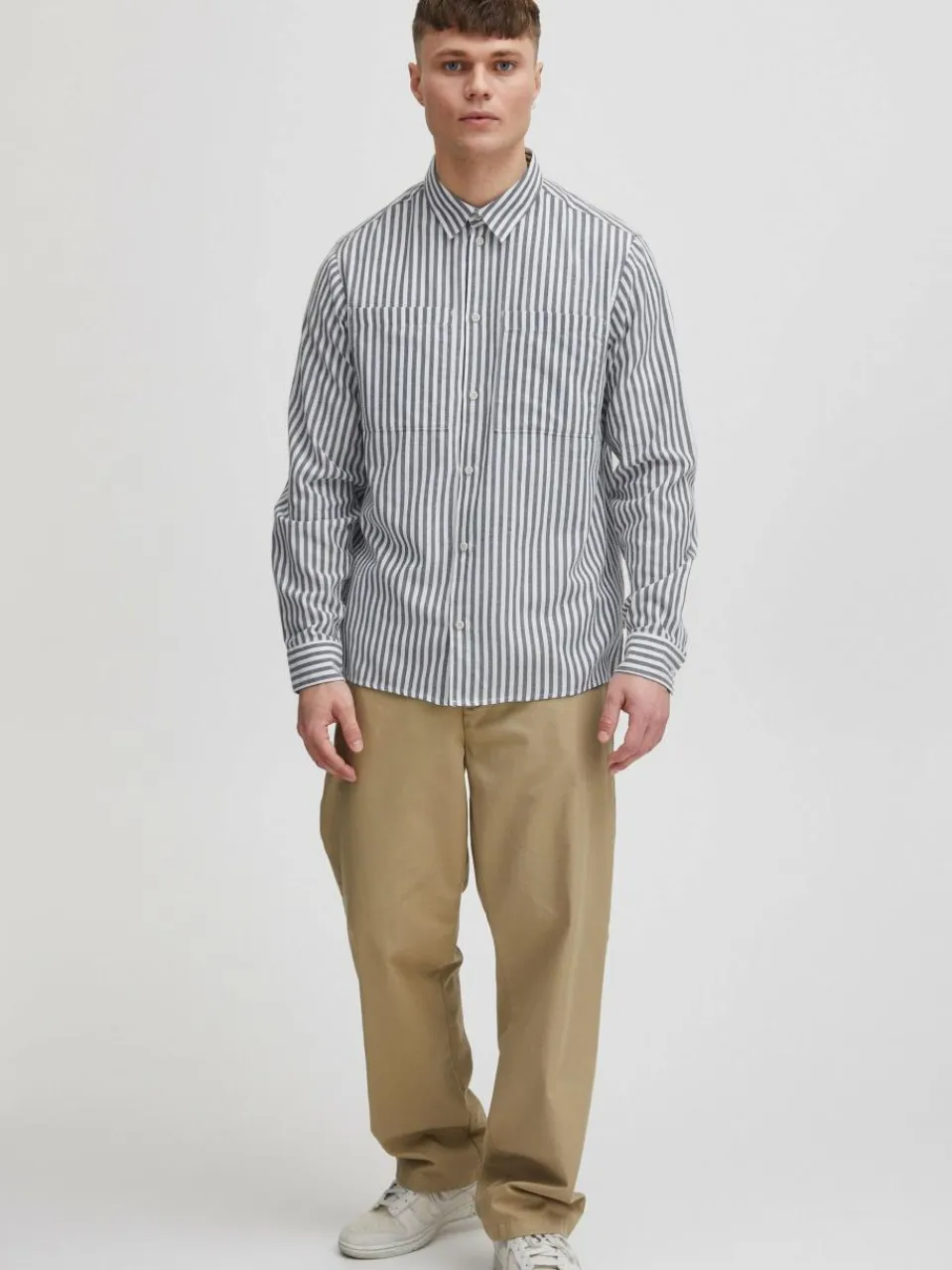 Solid Hemden<Herren Langarmhemd - SDGamal blau gemustert