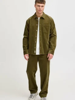 Solid Hemden<Herren Langarmhemd - SDMEYER oliv uni